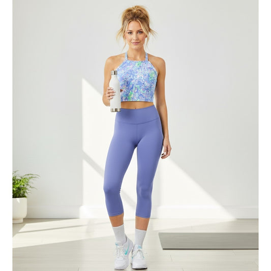 Lilly Pulitzer Luxletic Letitia Bra Tank – Blue Peri “The Turtle Package” – Size M