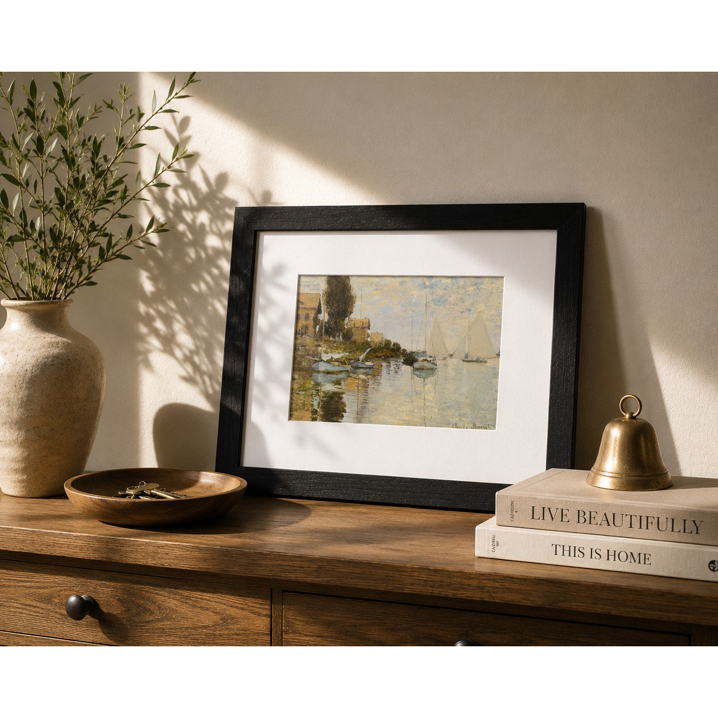 Au Petit-Gennevilliers by Monet | Impressionist Seine River Framed Print Art