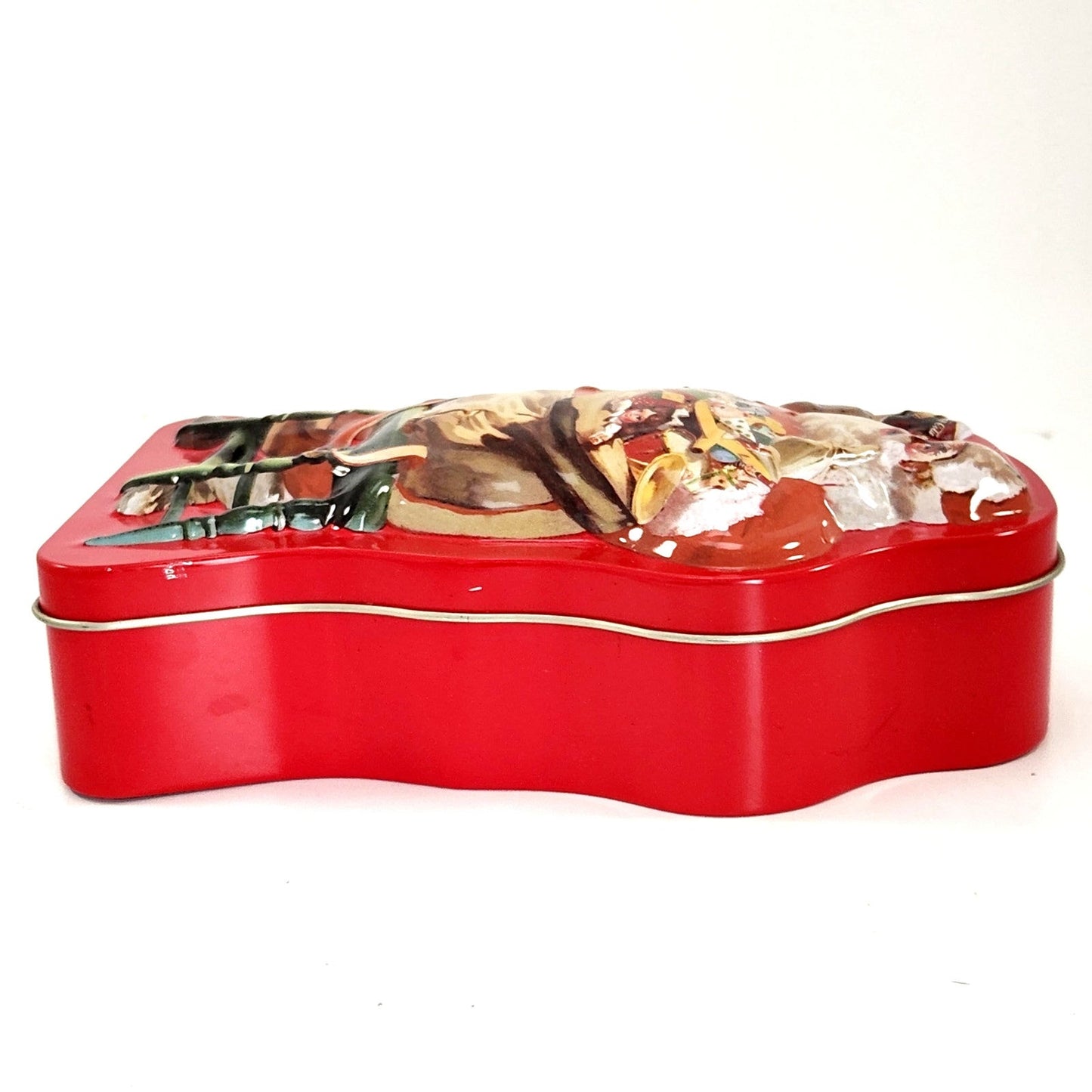 Santa Shaped Tin with Haddon Sundblom Artwork – 1990s Holiday Collectible – “Hospitality” Design