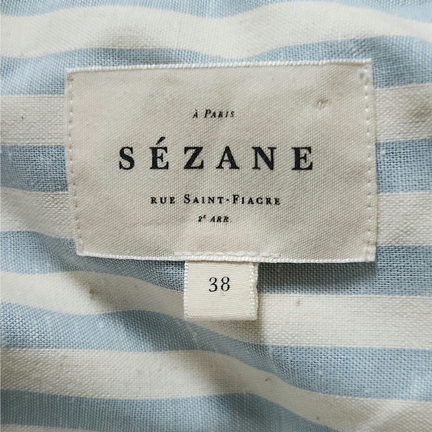 Tomboy Shirt – 100% Organic Cotton, Contrasting Blue Stripes - Women's 6 US | 38 EU