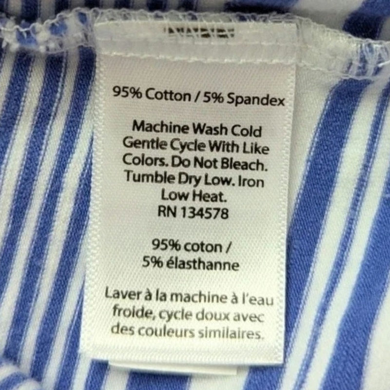 Vineyard Vines Blue White Striped Off Shoulder Ruffle Dress Women's Size XS