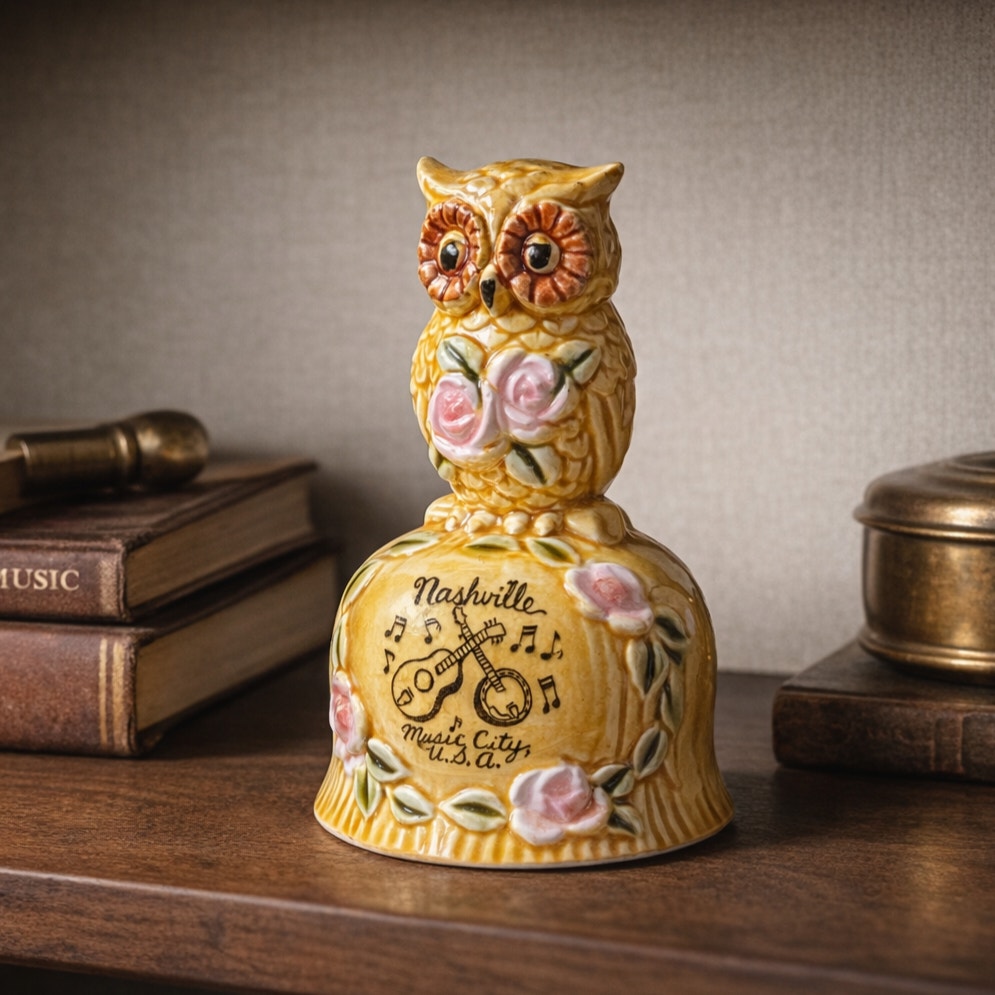 Vintage Nashville Owl Bell | Mid-Century Souvenir 1950s–1960s