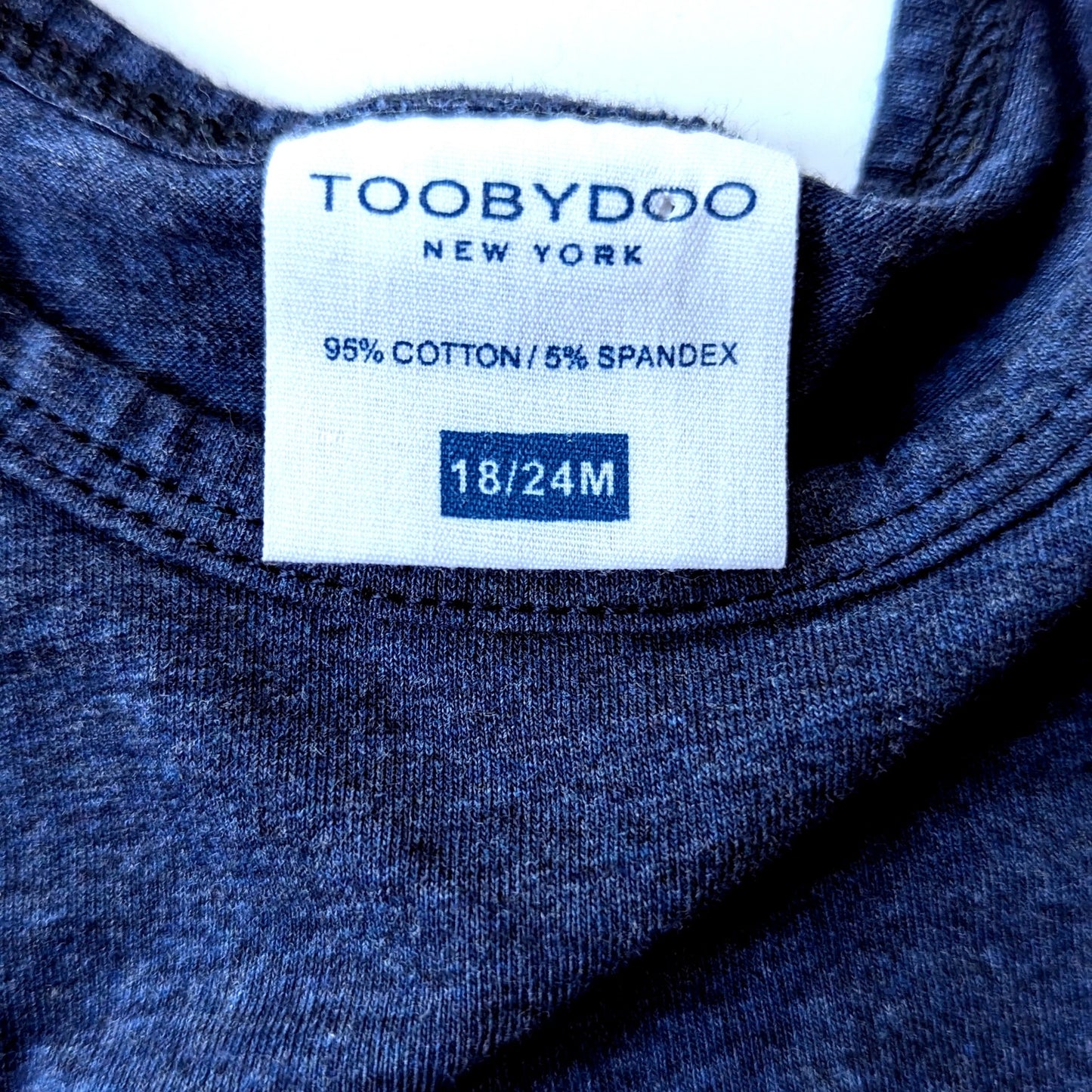 Tooby Doo Party Play Dress Blue Stripes Dress Silver Sparkle Belt Size 18-24 mos