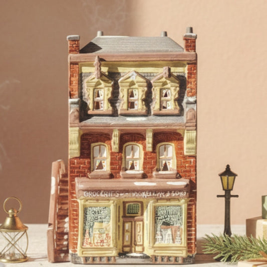 Department 56 Mackellar & Sons Grocery (1984) from Original Snow Village with Working Light Cord