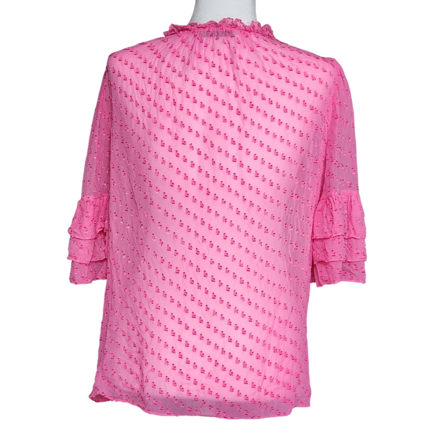 Julius Tier Sleeve Silk Blend Blouse Hot Pink | Women's M