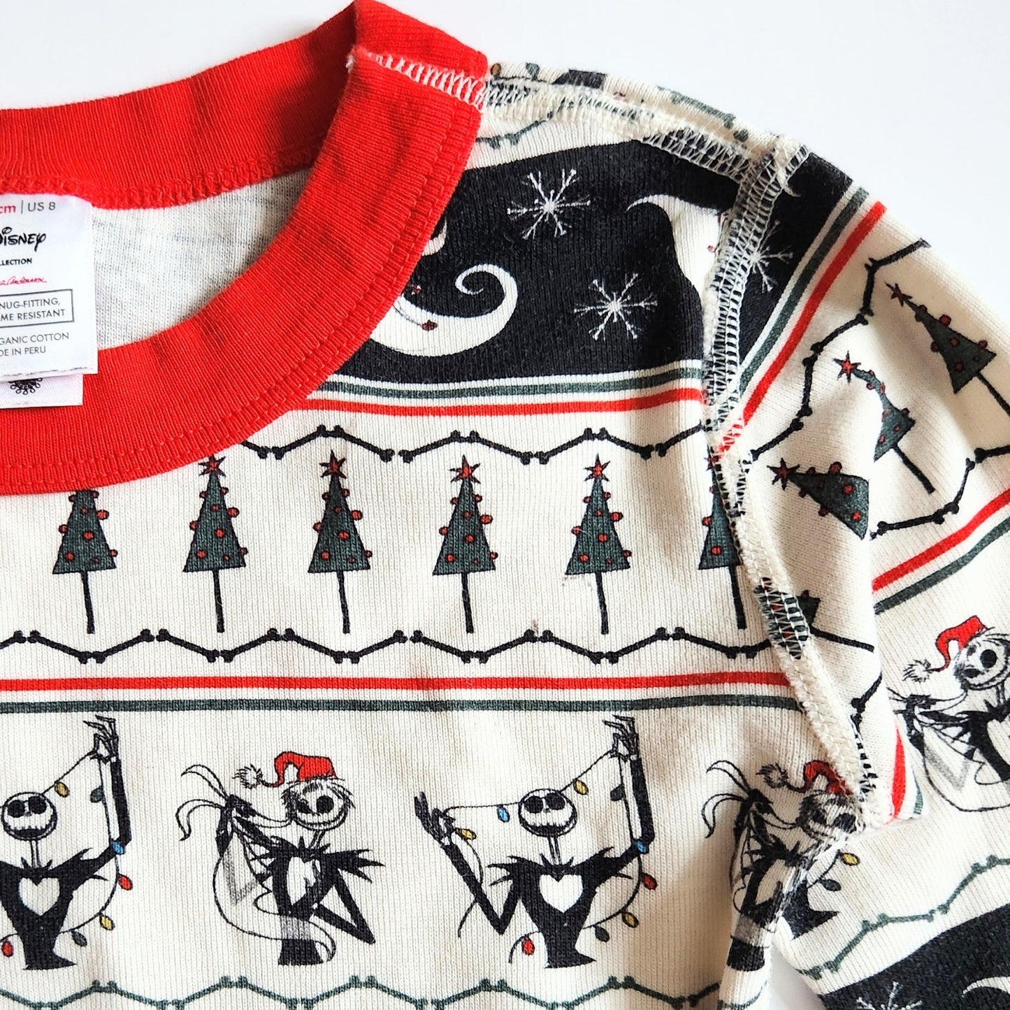 Disney's The Nightmare Before Christmas Halloween Fair Isle Long John Pajamas | Kids Size 8