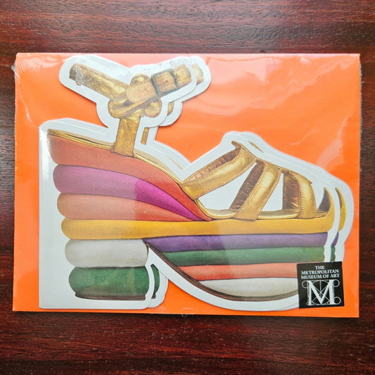 1996 Met Museum Ferragamo Card Set | Rainbow Platform Sandal, 5 Sealed Cards