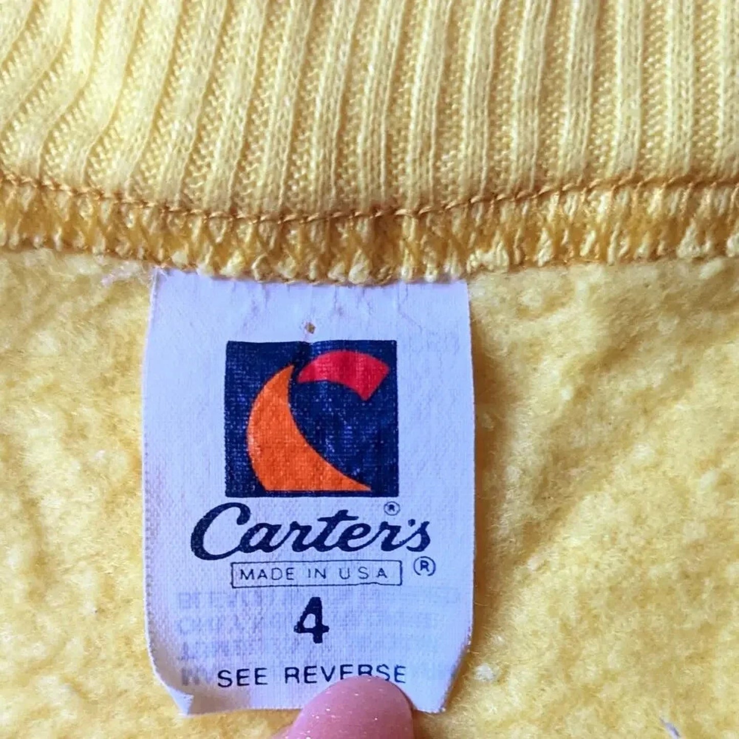 Vintage Carter’s 1980s Kids Sweater | Size 4 / 4T | Yellow & White Striped Zip Cardigan | “I ❤️ You” Sleeve | Made in USA