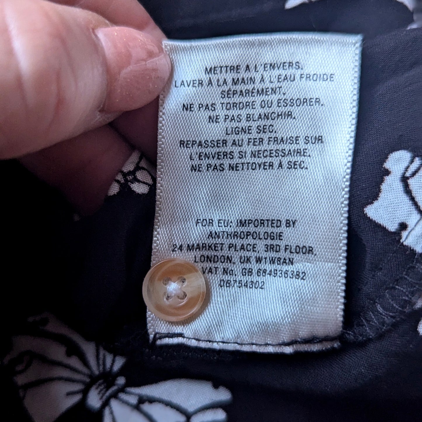 Maeve Anthropologie Emory Bow Print Blouse Black White Floral Button Down Top | Women's Size 0