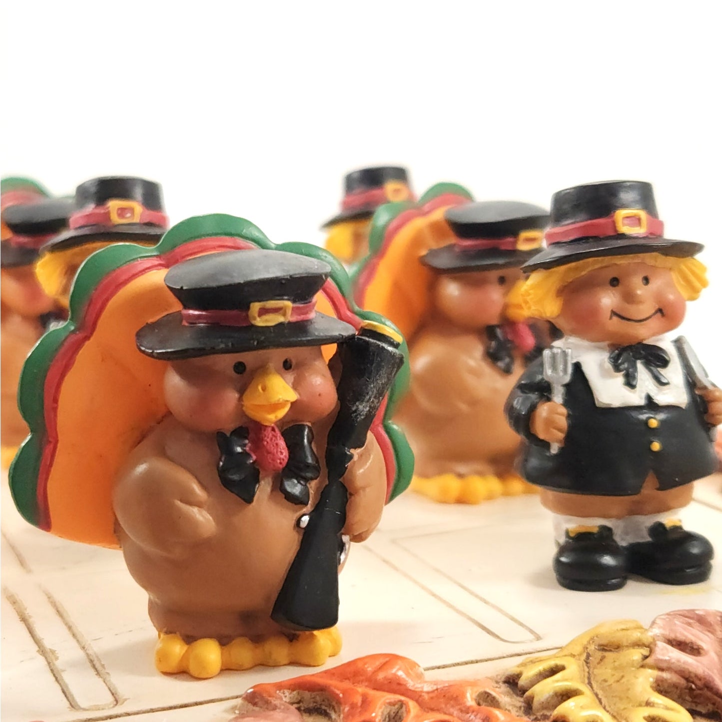 Boney Bunch Thanksgiving Turkey Checkers Set – Fall Harvest Table Décor, Collectible Holiday Game