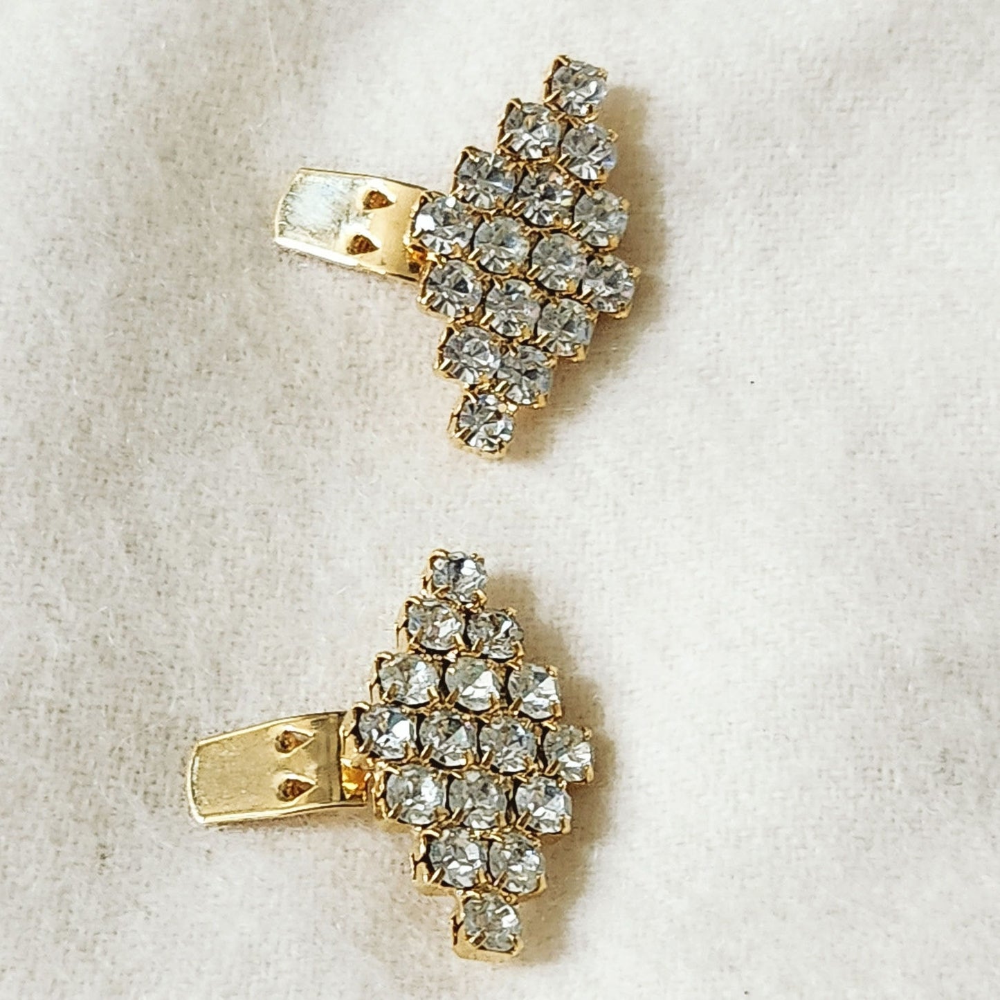 Mid-Century Bluette Rhinestone Shoe Clips | Made in France | Sparkling Crystal Cluster Shoe Ornaments