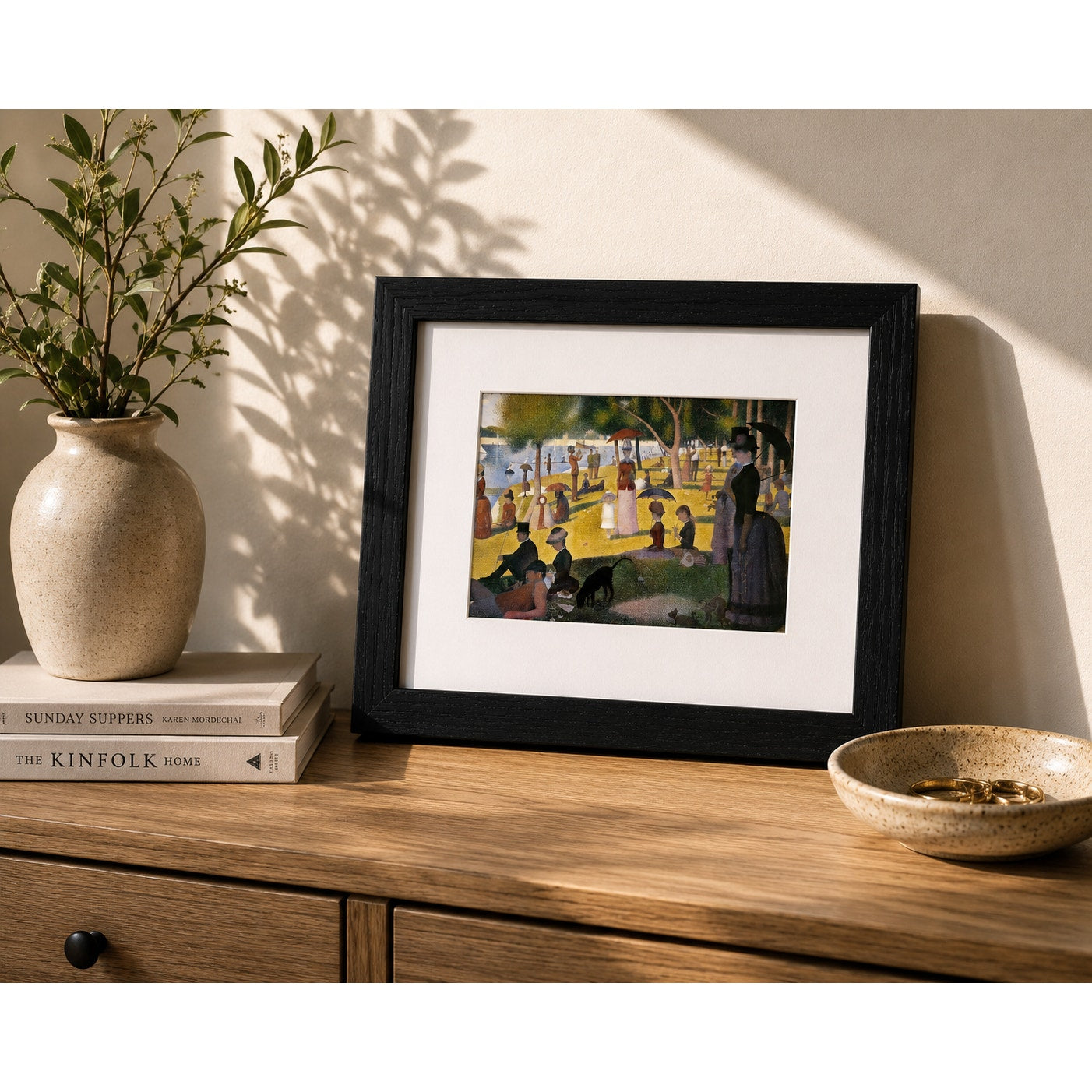 A Sunday Afternoon on the Island of La Grande by Seurat | Seine Framed Print