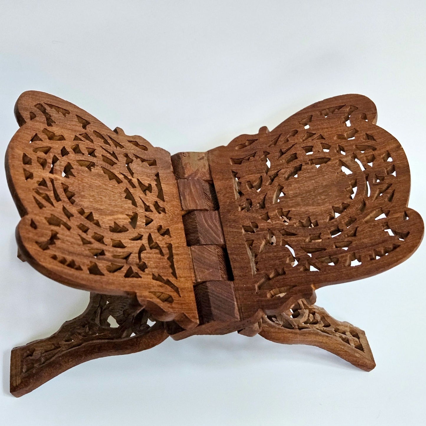 Hand Carved Wooden Folding Book Stand
