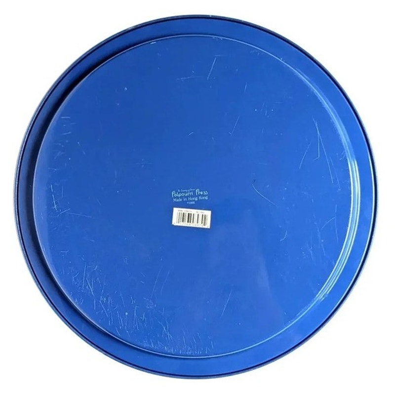 Vintage 1980s Potpourri Press Christmas Tray – Winter Scene with House, Sleigh & Tree, Signed WIM Schimmer, Holiday Home Collectible