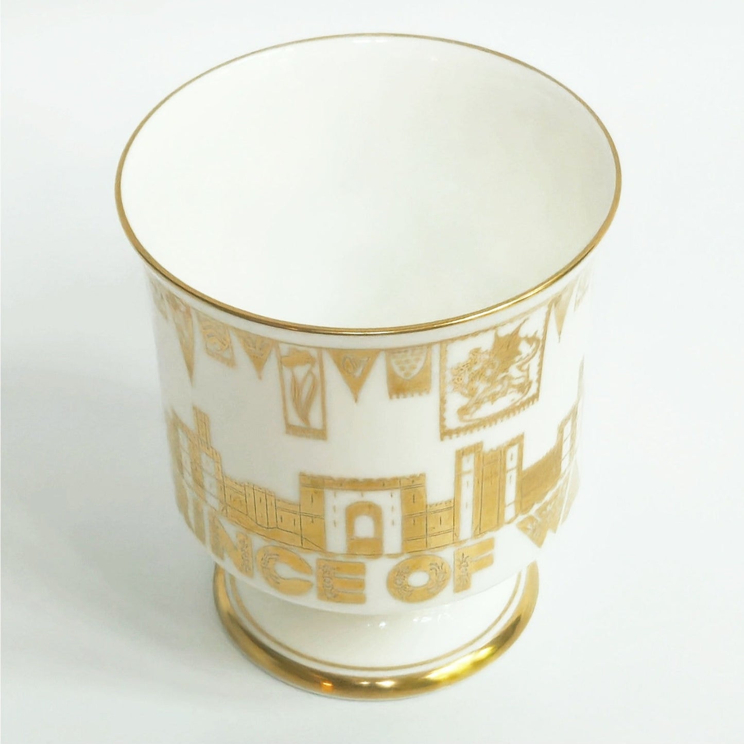 1969 Coalport Prince of Wales Commemorative Bone China Loving Goblet