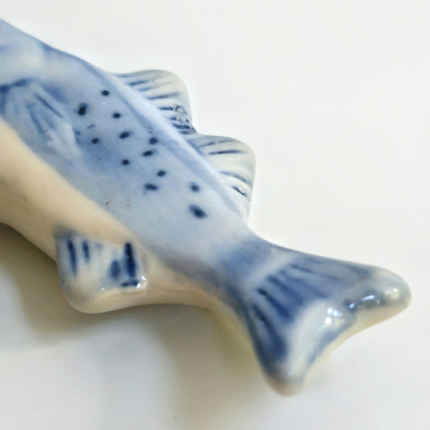 Vintage Blue & White Fish Chopstick Rests (Set of 4)