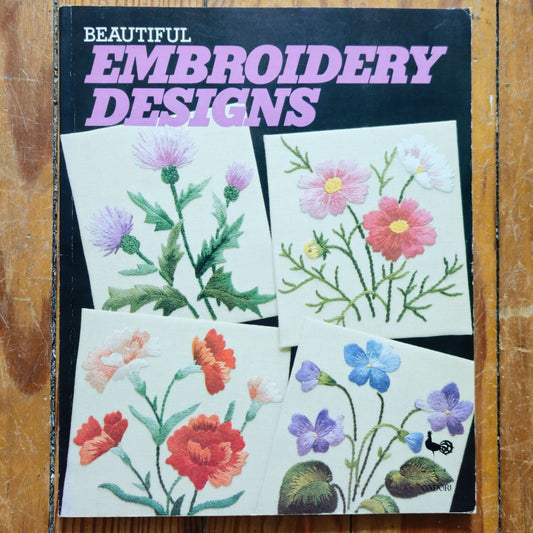 Vintage 1981 Beautiful Embroidery Designs Book | Japanese Floral Needlework Patterns | Ondori