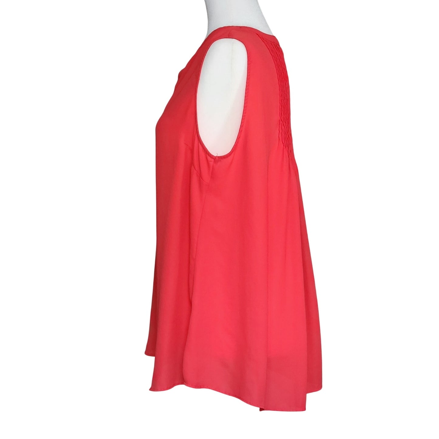 Rose & Olive Women's Orange Sleeveless Keyhole Lightweight Blouse Size L