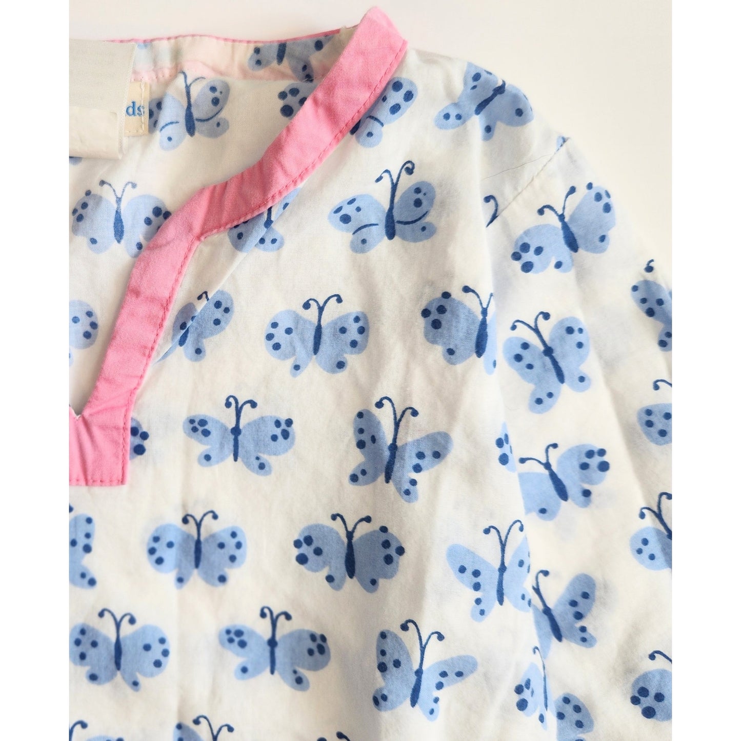 Pottery Barn Kids Allover Periwinkle Butterfly Baby Tunic Size 2T-3T 100% Cotton