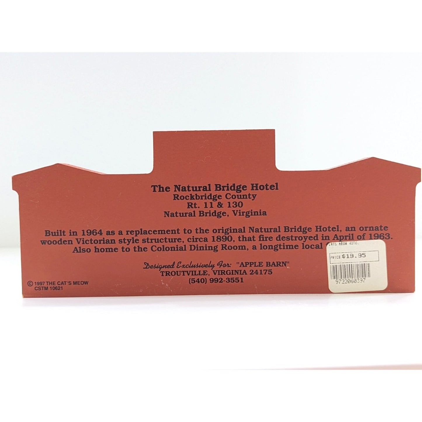 Vintage Cat’s Meow Village Natural Bridge Hotel | 1997 Virginia Shelf Sitter
