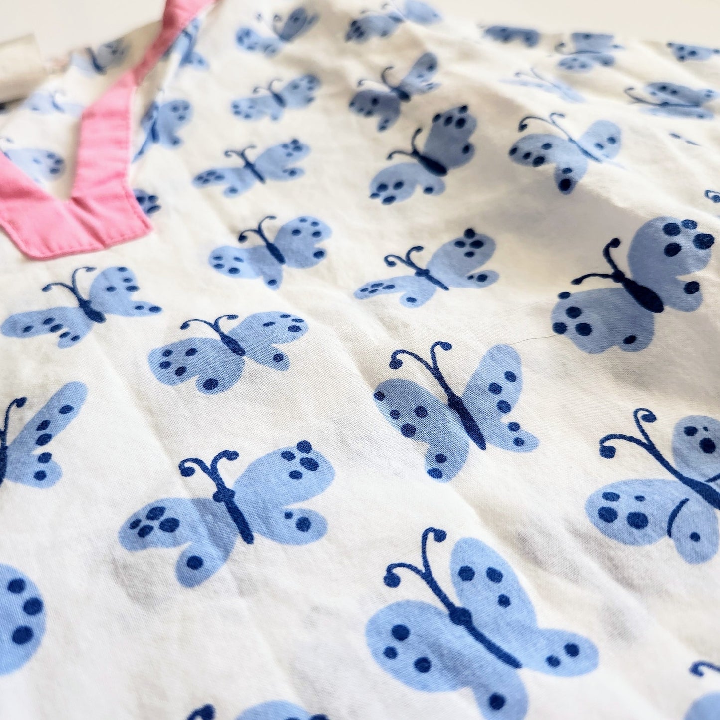 Pottery Barn Kids Allover Periwinkle Butterfly Baby Tunic Size 2T-3T 100% Cotton