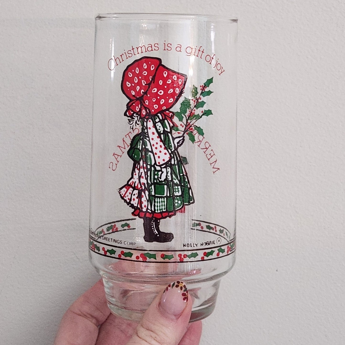 Vintage Holly Hobbie Coca-Cola Christmas Glasses – Limited Edition 1970s/1981 Tumblers | American Greetings Holiday Collectibles | Set of 4