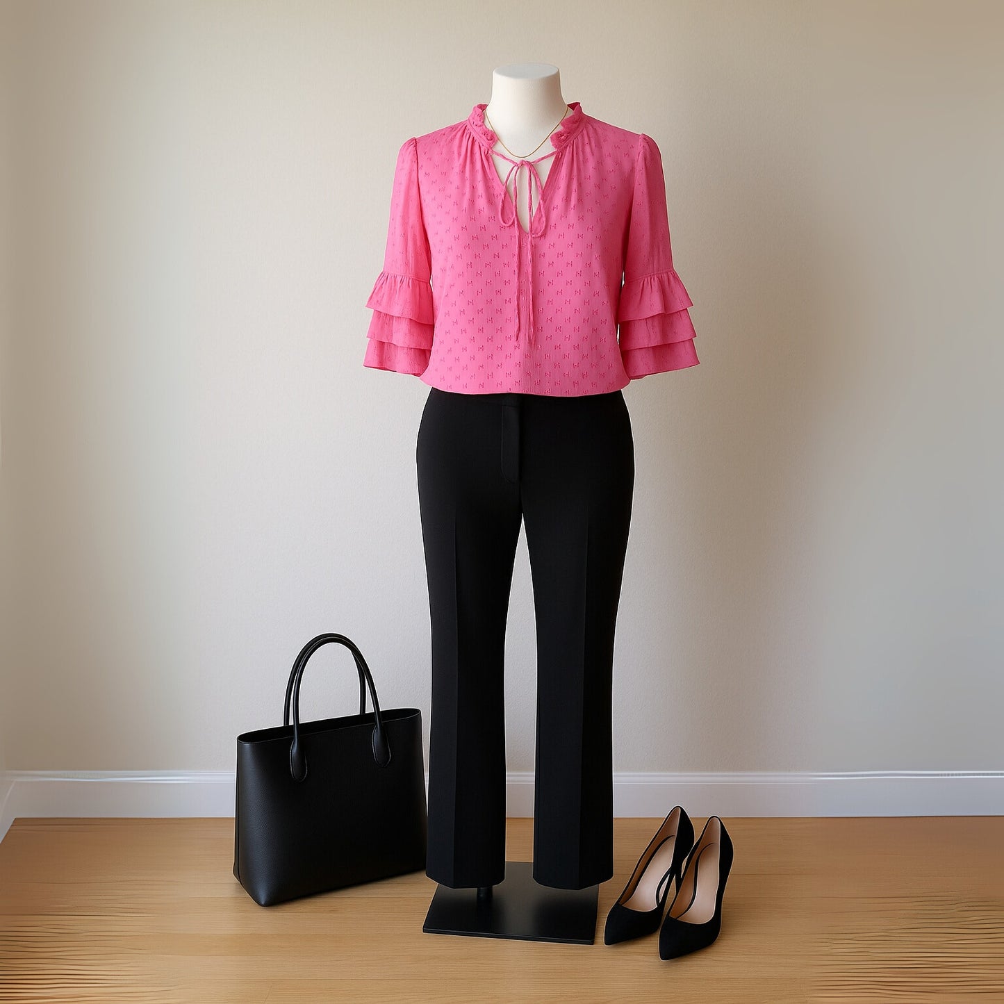 Julius Tier Sleeve Silk Blend Blouse Hot Pink | Women's M