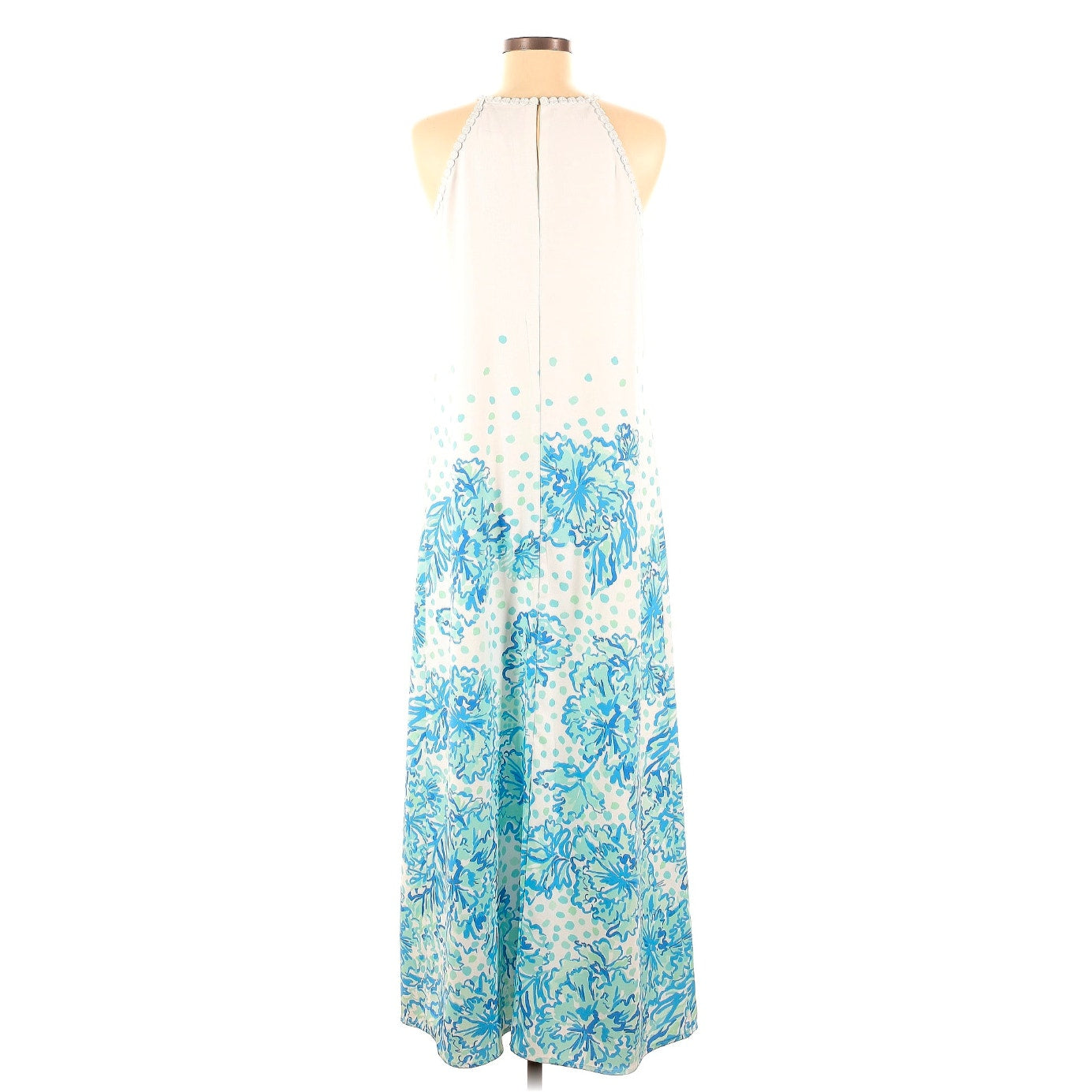 Lilly Pulitzer Women's Pearl Soft Blue Maxi Halter Dress – Size 8 – Resort Elegant