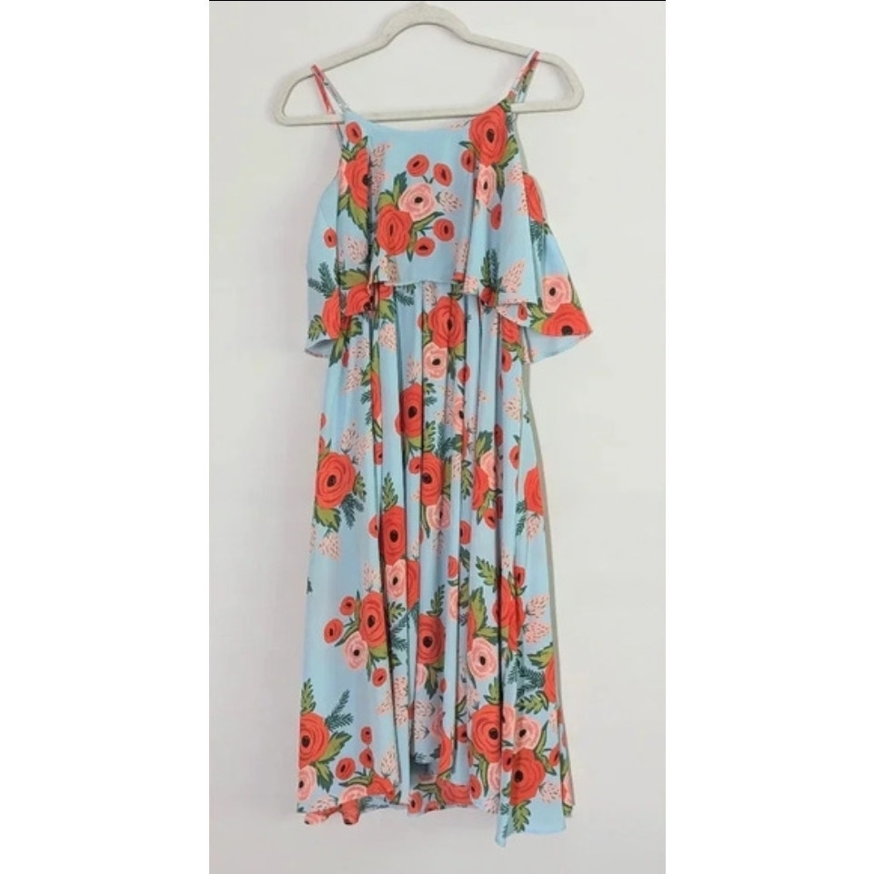 Anthropologie Paper Crown + Rifle Paper Co Women's Poppy Fields Dress Size XS