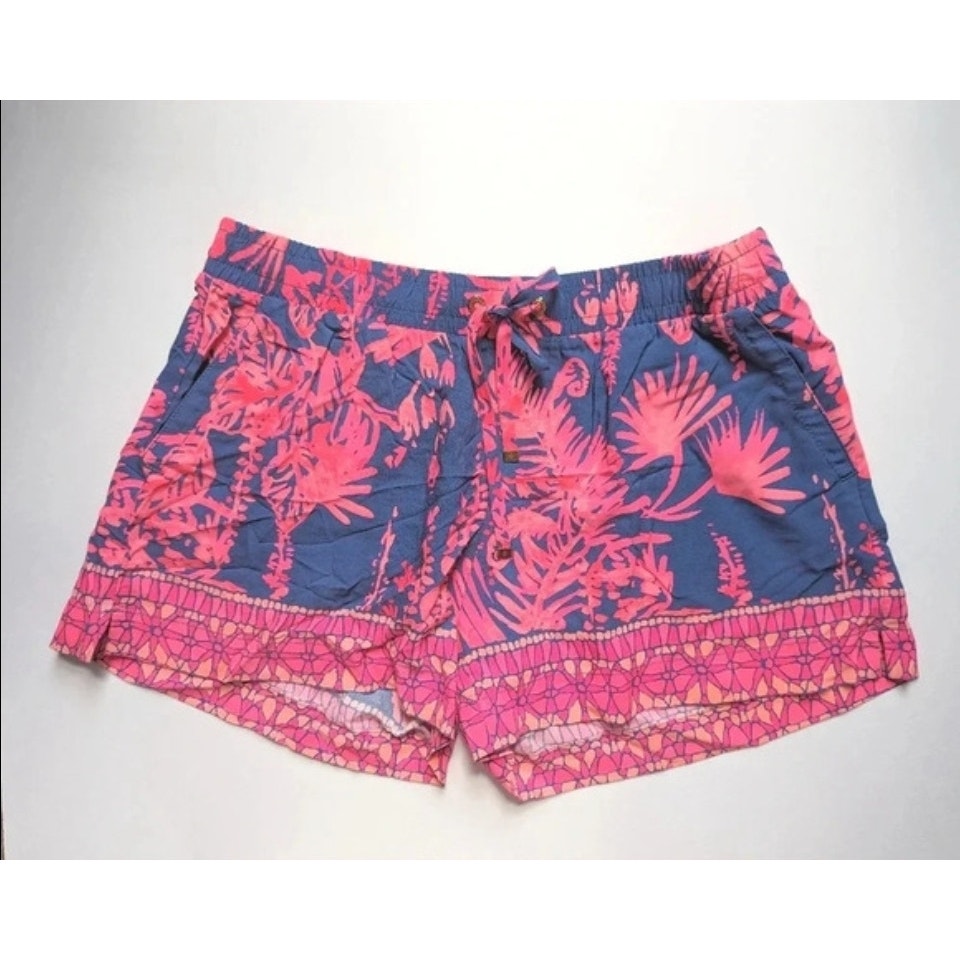 Lilly Pulitzer Katia Shorts | Indigo Night Caw Tropical Print | Women's Size Small