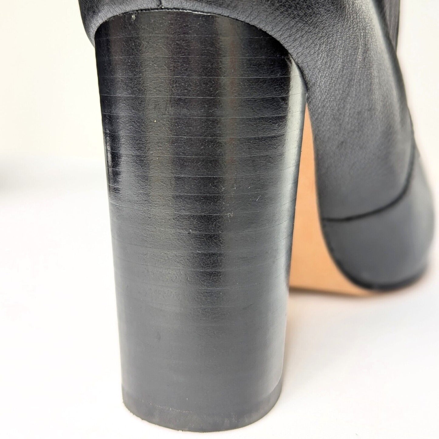 Black Pebbled Leather Heeled Ankle Booties with Pewter Stud | Women's 7.5 | NWOT