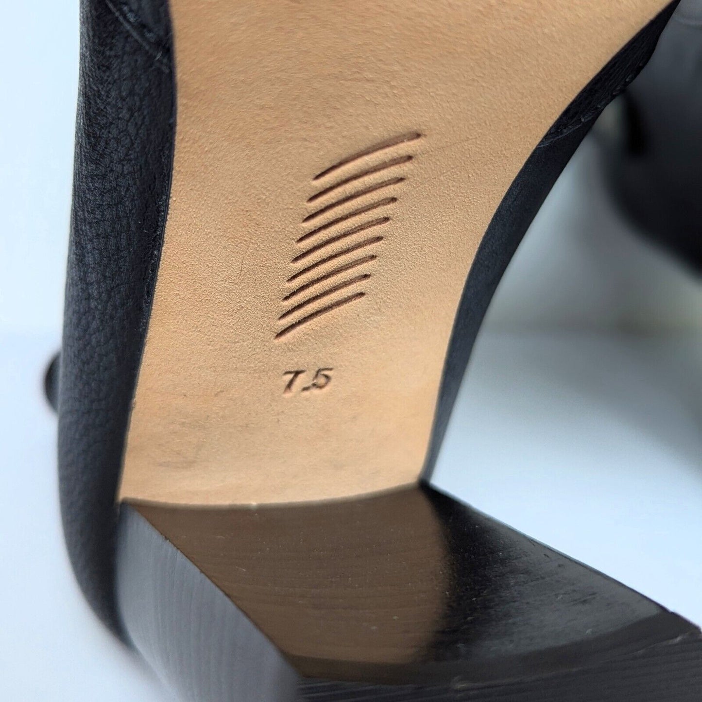 Black Pebbled Leather Heeled Ankle Booties with Pewter Stud | Women's 7.5 | NWOT