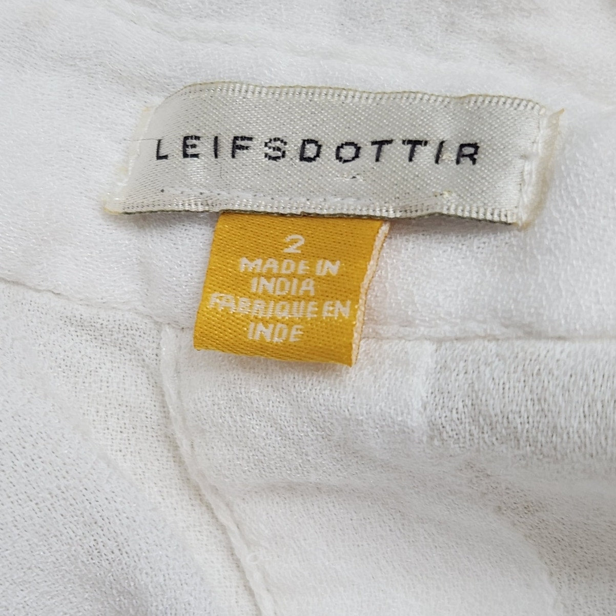 Anthropologie / Leifsdottir White Embroidered Bib-Front Blouse – Women Size 2