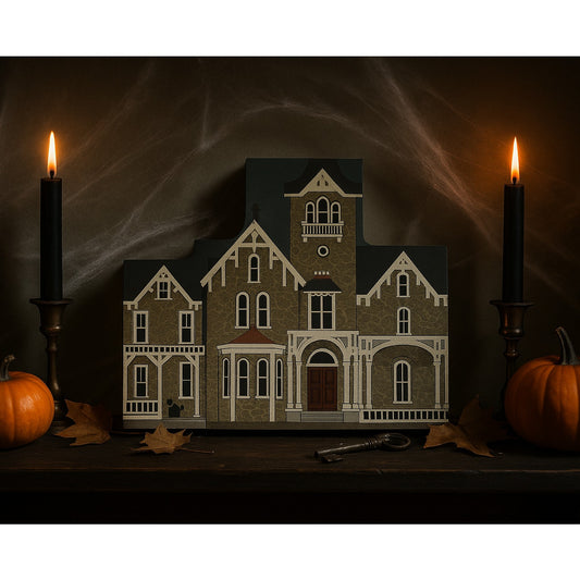 Cat’s Meow Village Haunted House Loch Aerie Mansion | 1992 Shelf Sitter | Signed 1999 | Vintage Home Collectible