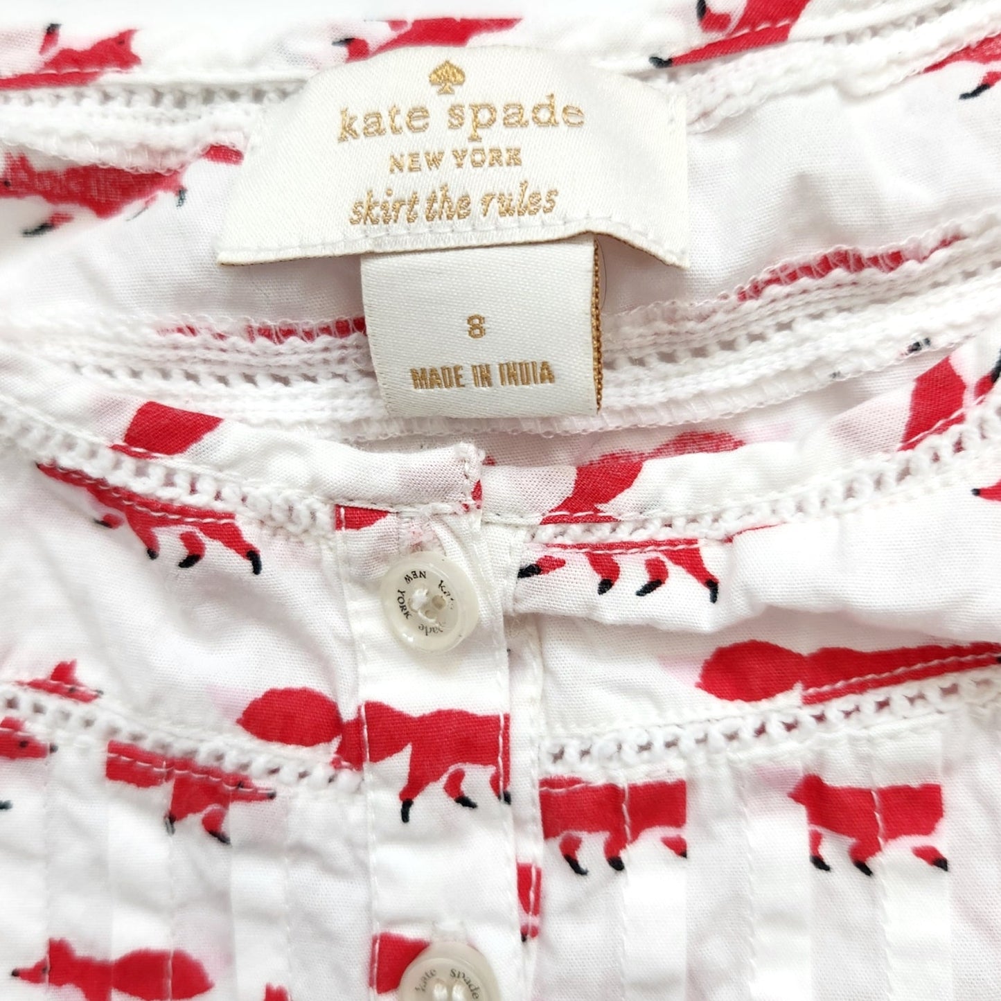 So Foxy Foxes Long Sleeve Smocked Dress - Girls Size 8