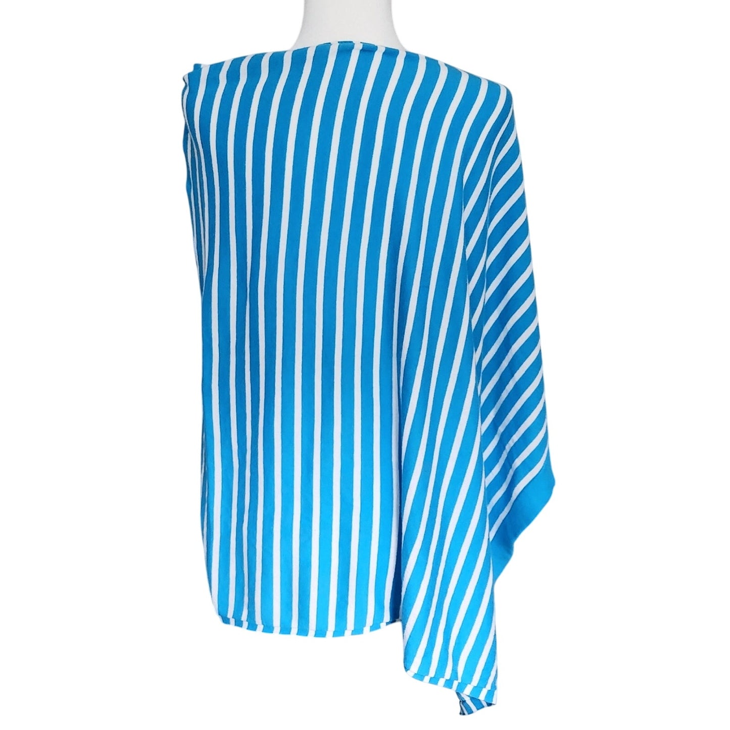 Lilly Pulitzer Harp Wrap Poncho Sweater | Turquoise Getaway Stripe | One Size | Women