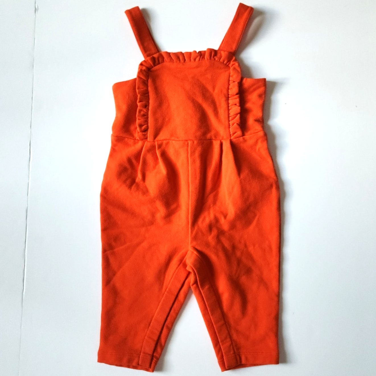 Orange Ruffle Strap Romper | 6–12 Months | NWT