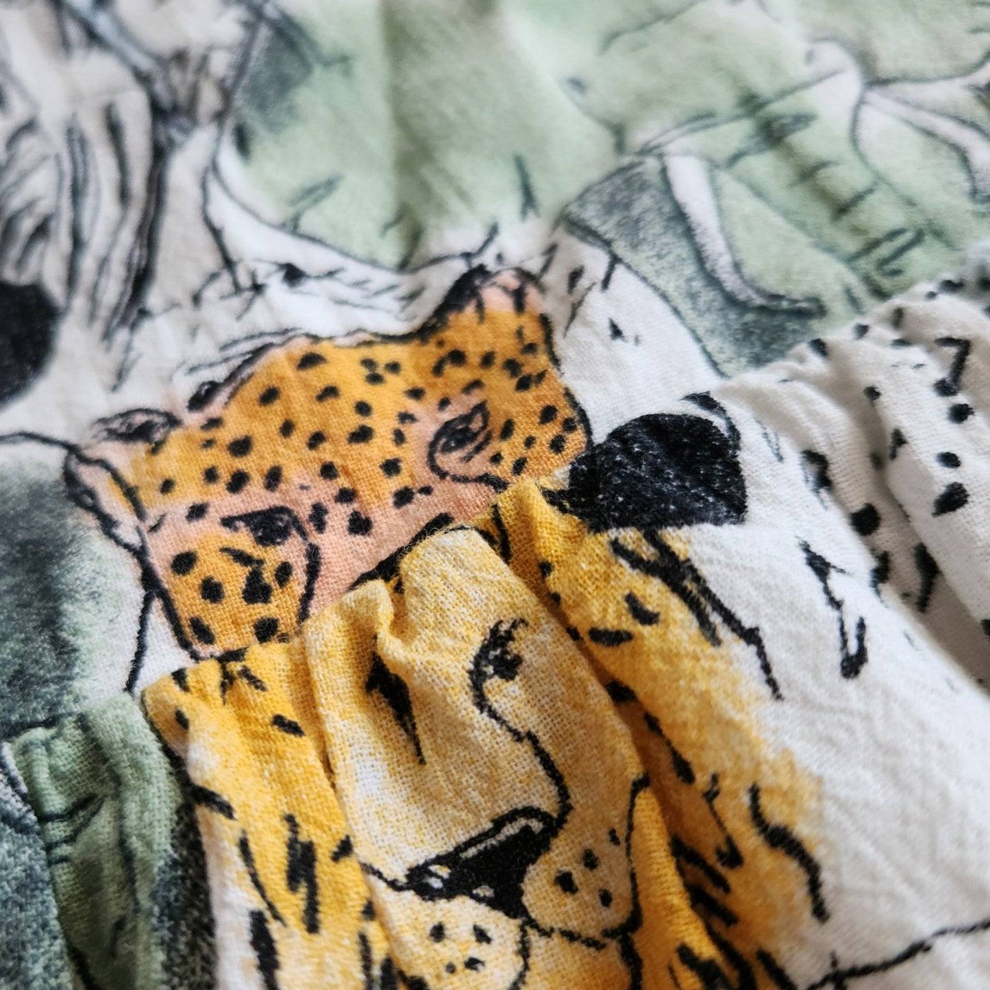 Tea Collection Girls Safari Toile Butterfly Sleeve Twirl Dress – Size 6 – Elephants, Lions, Zebras, Cheetahs Print