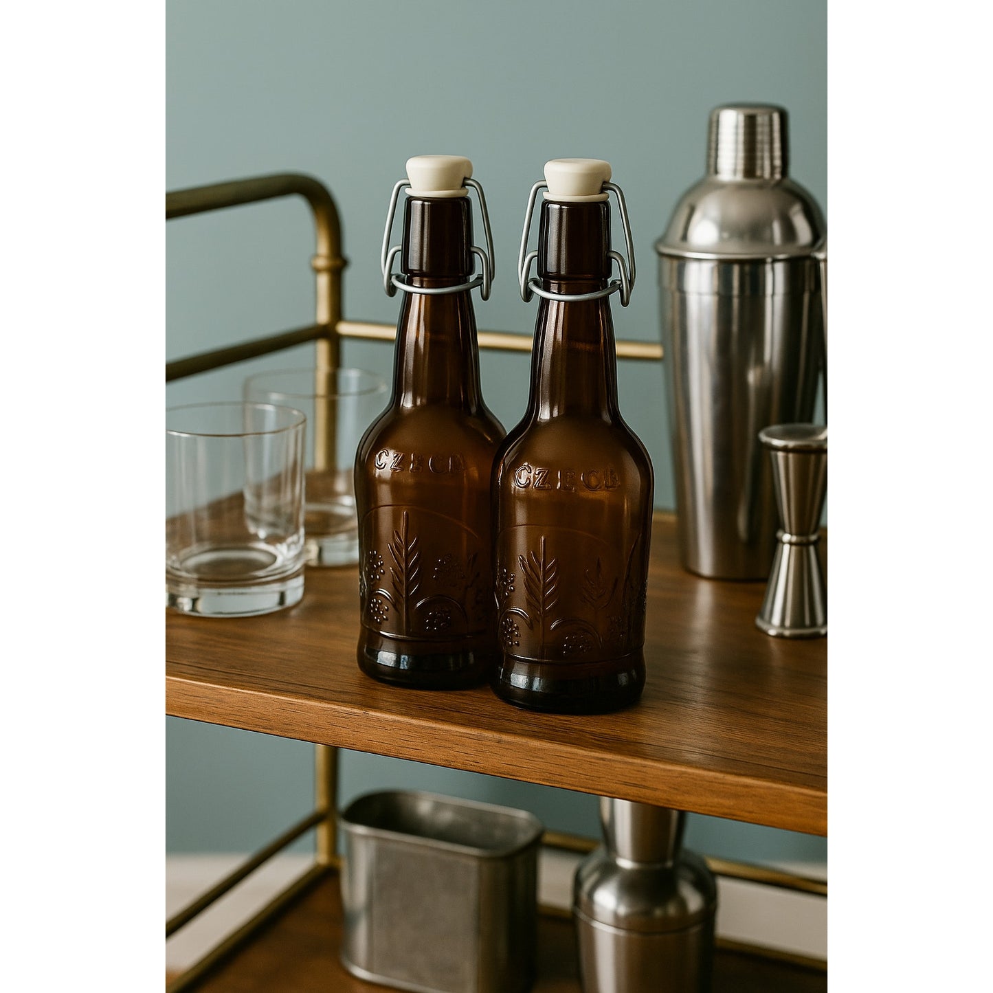 Vintage 1970s Dr. JM McGillicudy’s Sarsaparilla Root Beer Cream Soda Bottle | Amber Brown EZ Cap Swing Top Glass | Farmhouse Barware Home Collectible