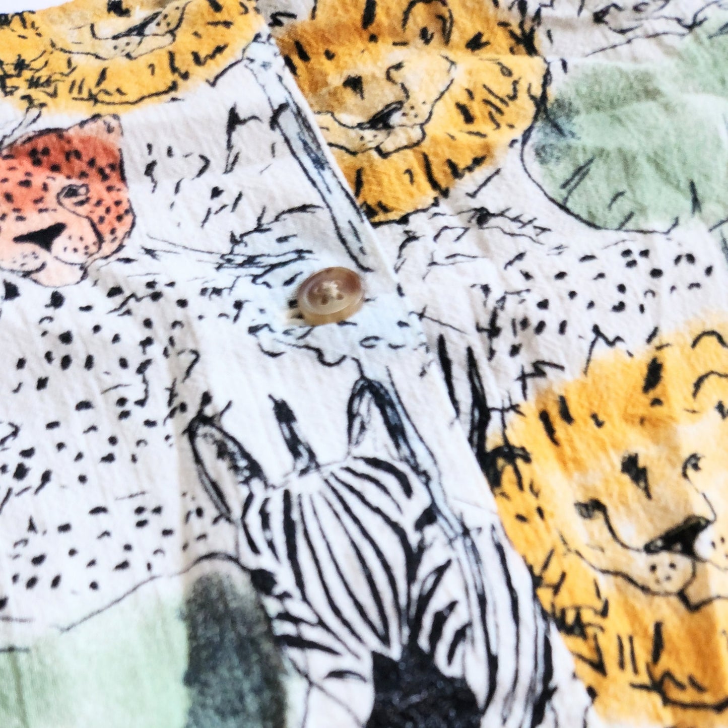 Tea Collection Girls Safari Toile Butterfly Sleeve Twirl Dress – Size 6 – Elephants, Lions, Zebras, Cheetahs Print