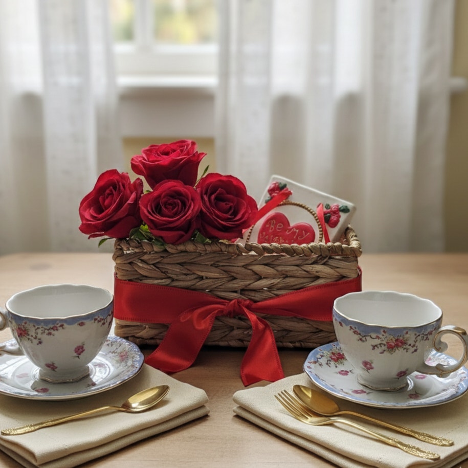 Vintage and Vintage-Inspired Valentine's Day Tea Gift Basket