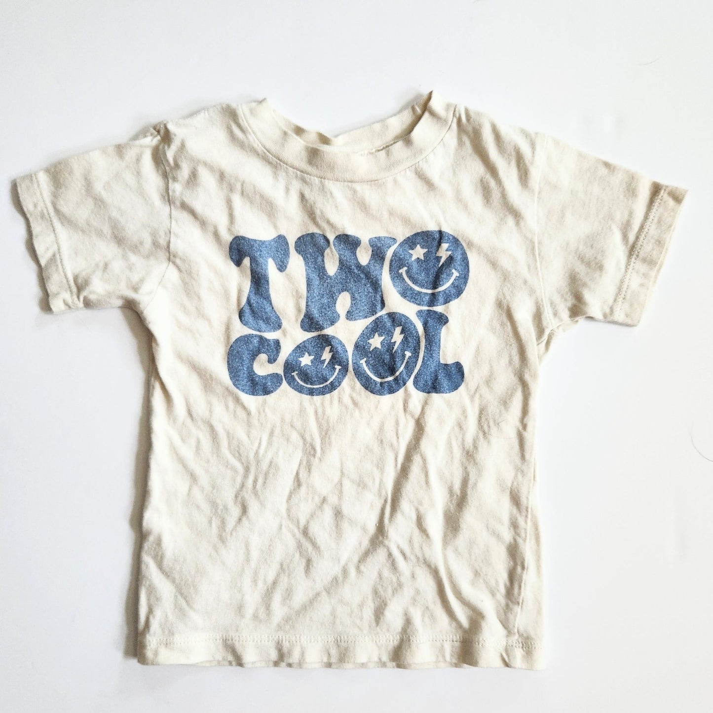 Bella + Canvas Kids Two Cool Beige & Blue Toddler T-shirt Size 2T