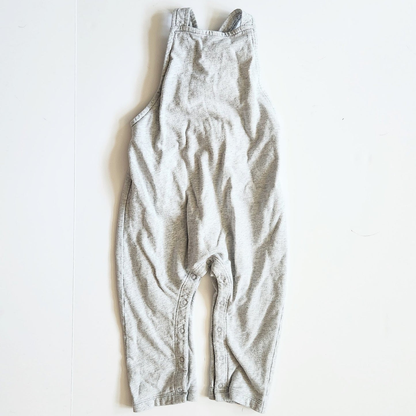 Nordstrom Kids Everyday Grow With Me Organic Cotton Overalls | Light Gray, Adjustable Straps | Size 18-24 Months