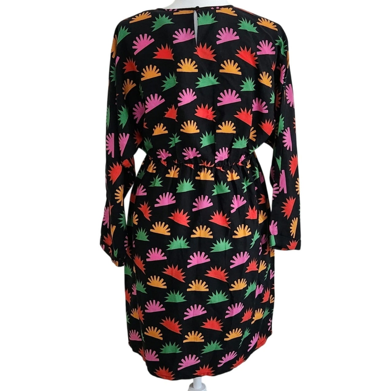 Stella McCartney Girls Black Colorblock Sunburst Print Hedgehog Dress Size 14