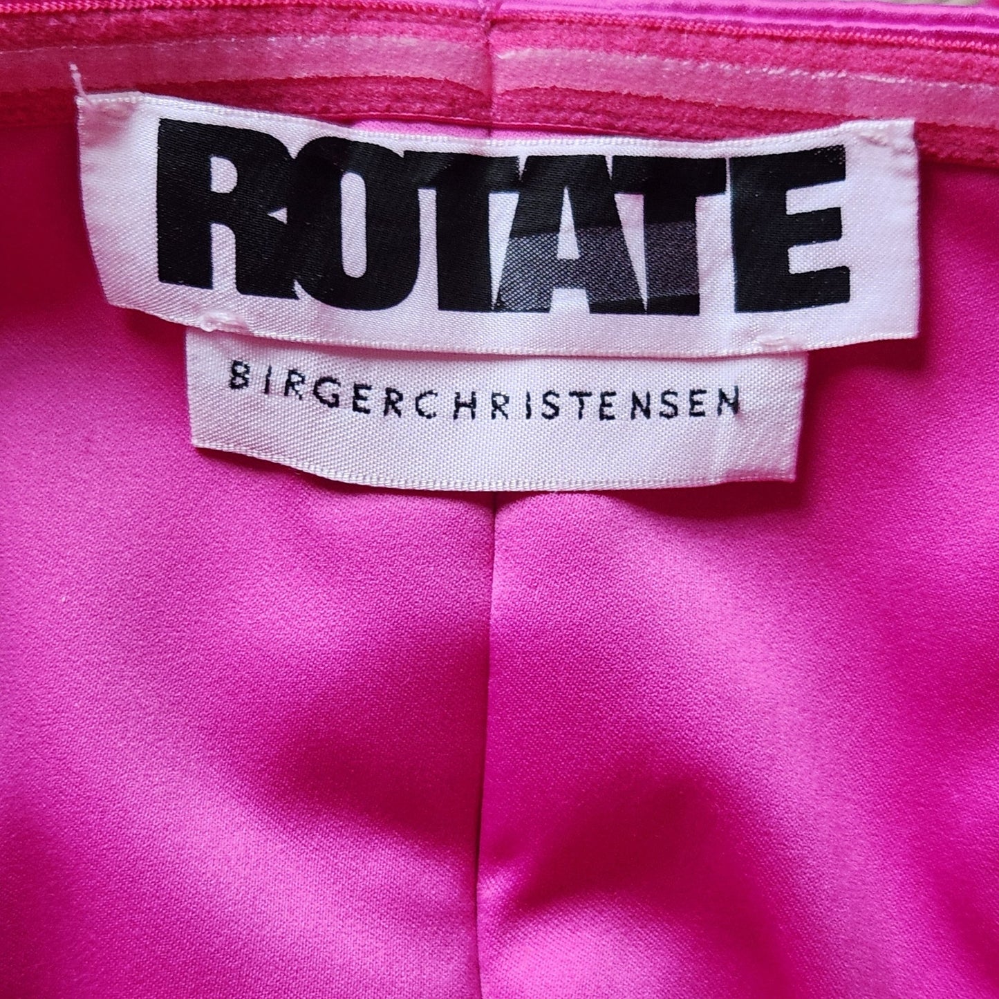 💖 ROTATE Birger Christensen Women's Natalie Fuchsia Pink Bow Mini Dress Size 8