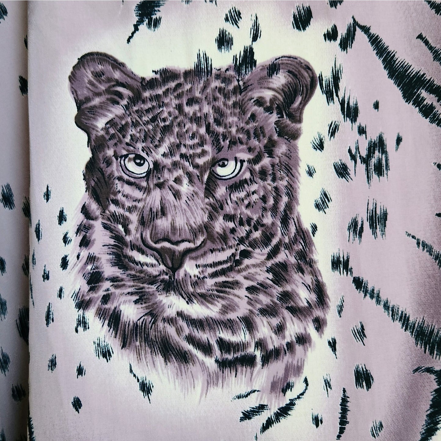 Vintage Safari Animal Print Silk-Feel Scarf – Mauve Square