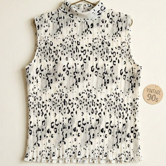 Vintage 80s/90s Fairfax County Leopard Print Sleeveless Blouse | Women's Small