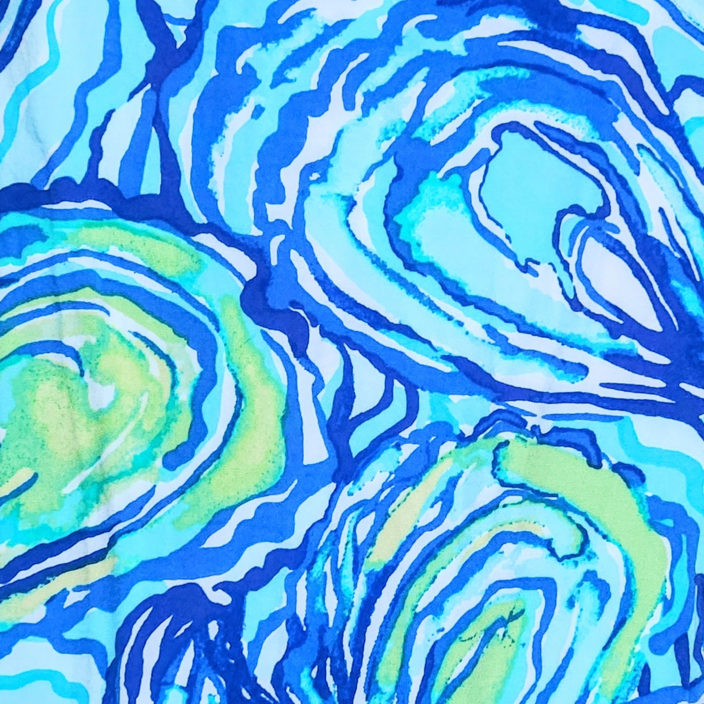 Lilly Pulitzer Women's Sonya Top – Sparkling Blue "Oh Shucks" Oyster Print Fringe Hem Size 8