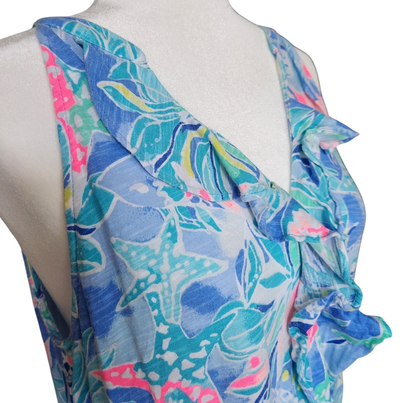 🌊 Lilly Pulitzer Shay Dress – Celestial Stars in Bennet Blue | Women's Size Medium