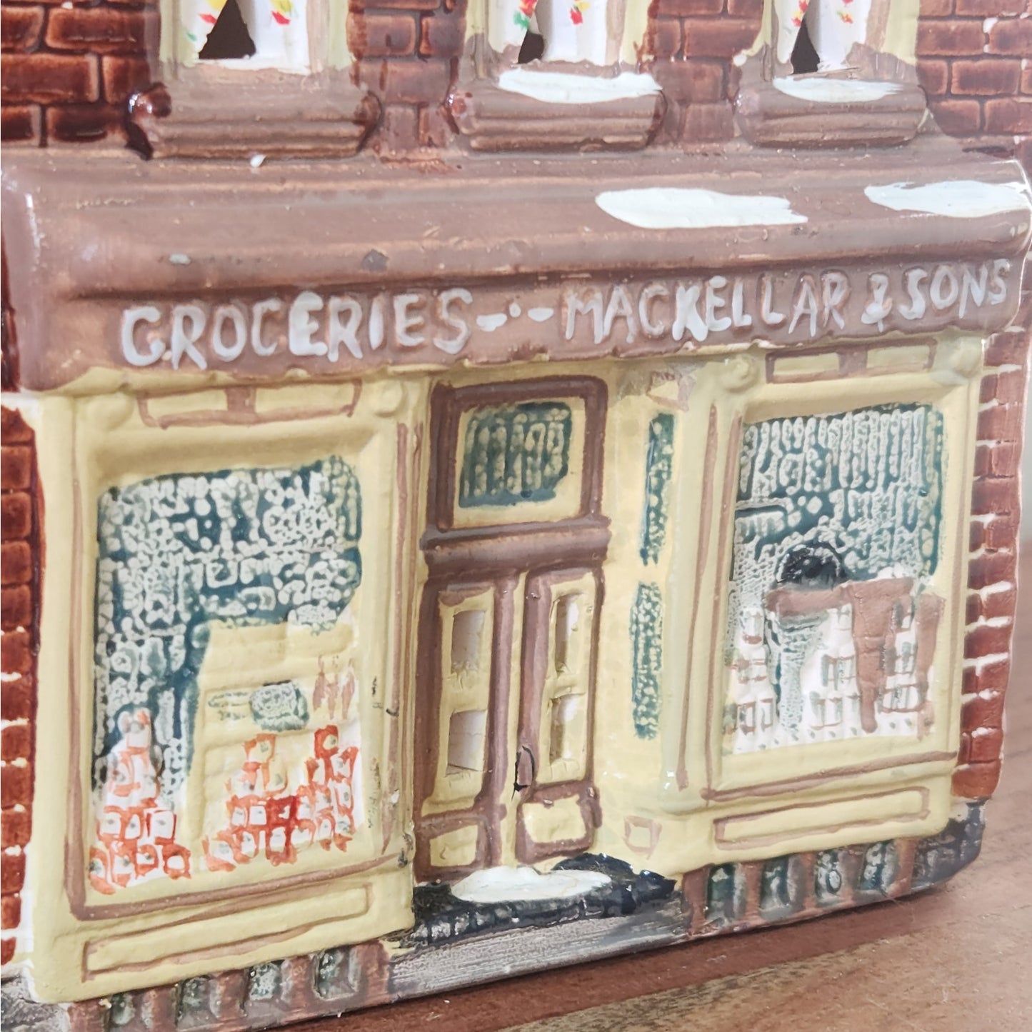 Department 56 Mackellar & Sons Grocery (1984) from Original Snow Village with Working Light Cord